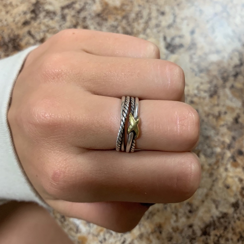 David Yurman X Crossover Ring with 18K Gold